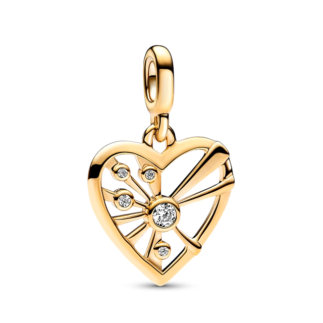 Медальон «Сердце и лучи» Pandora ME