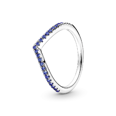 Кольцо Wishbone с голубыми камнями
