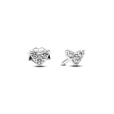 Серьги «Сердце с тремя камнями»