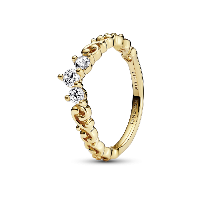 Кольцо диадема с завитками из сплава, покрытого золотом 14К