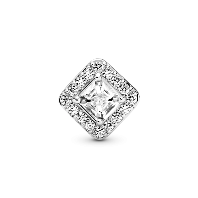 796206CZ Серебряная бусина, куб. оксид циркония