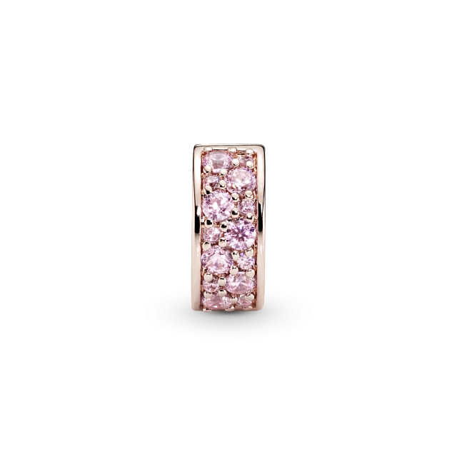 Клипса Сияющая элегантность из сплава, покрытого розовым золотом 14К