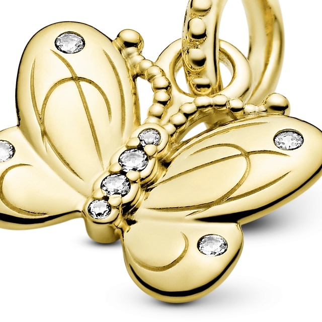 Подвеска Декоративная бабочка из сплава, покрытого золотом 14К