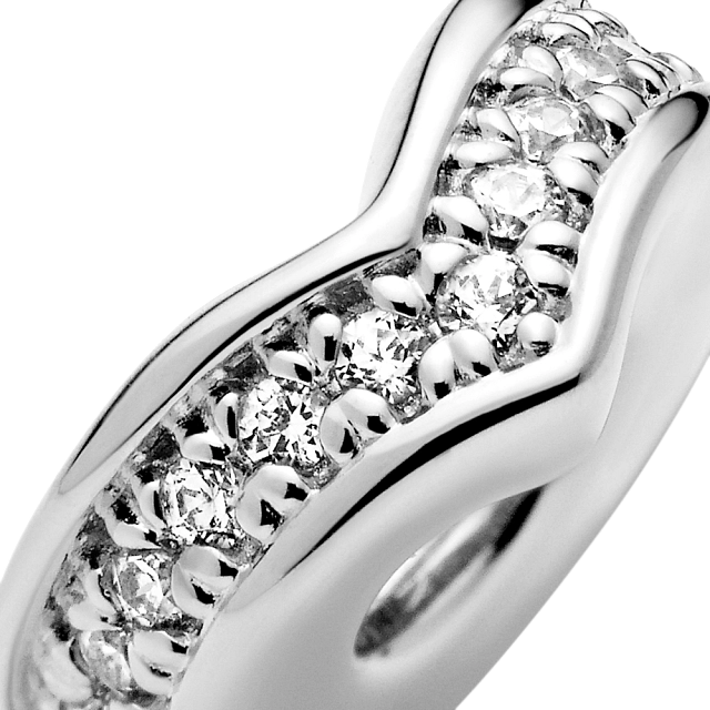 797808CZ Серебряная бусина,  куб. оксид циркония