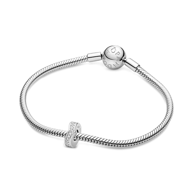 797808CZ Серебряная бусина,  куб. оксид циркония