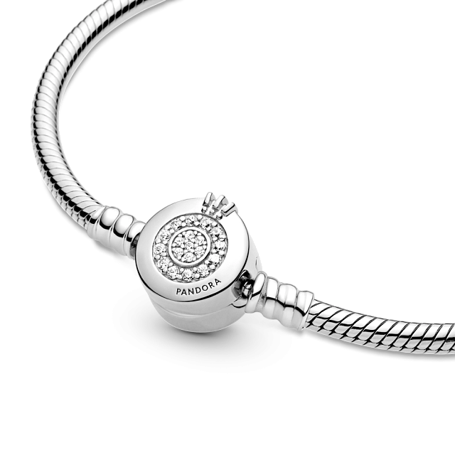 599046C01-19 Серебряный браслет, куб. оксид циркония
