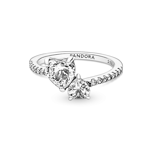 191198C01-58 Серебряное кольцо, куб. оксид циркония