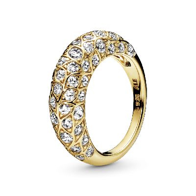 Кольцо Сверкающие камни из сплава, покрытого золотом 14К