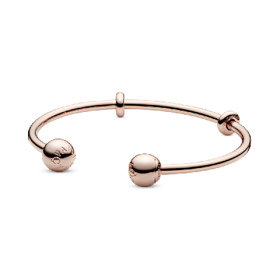 Открытый браслет-бэнгл Pandora Moments из сплава, покрытого розовым золотом 14К