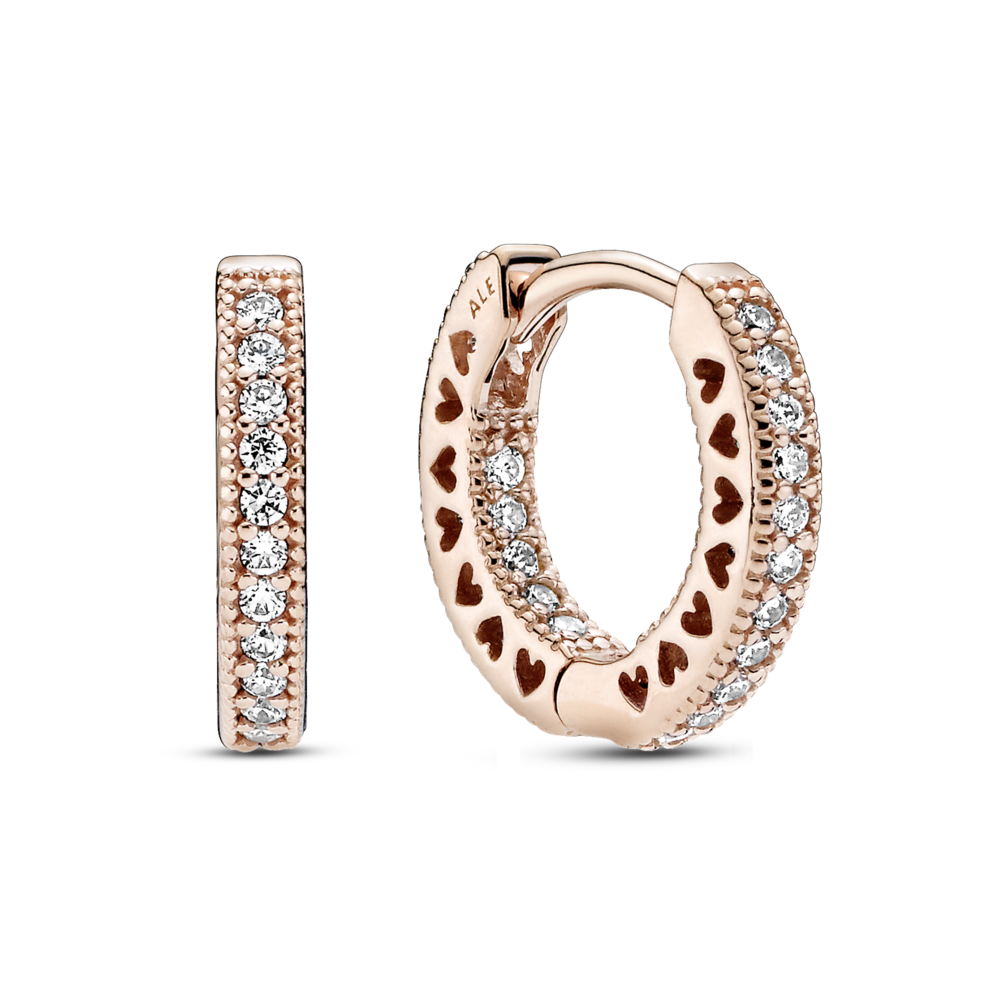 Серьги-кольца Логомания из сплава, покрытого розовым золотом 14К - фото №1 Серьги-кольца Логомания из сплава, покрытого розовым золотом 14К
