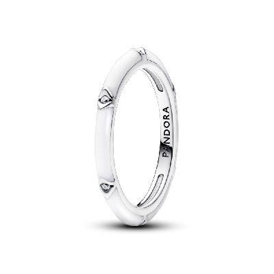 Кольцо Pandora ME «Белая эмаль с камнями»