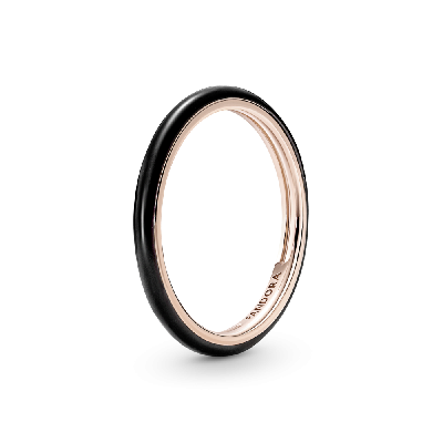 Кольцо с черной эмалью Pandora ME